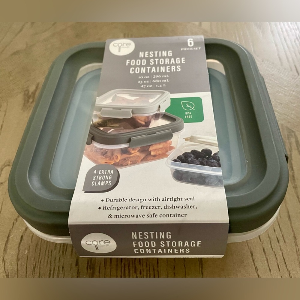 Core Nesting Food Storage Containers - Set of 6 - New - Non Smoking Home